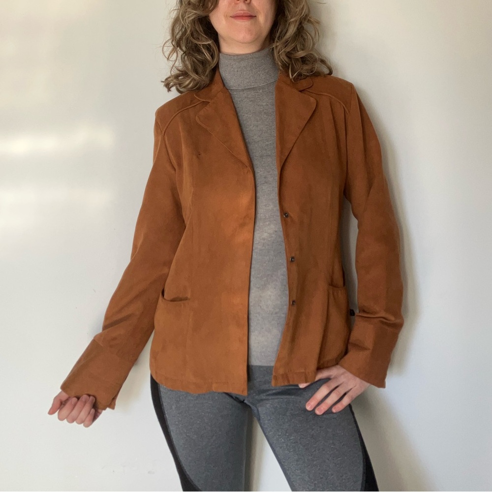 Vintage Marie-Lou Tan Suede Blazer in size Small made in Canada